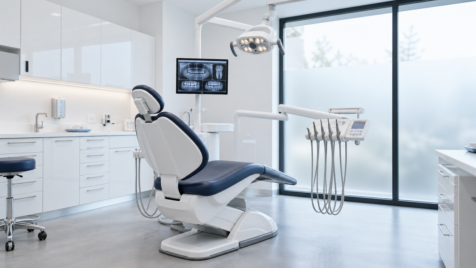 Bright modern dental treatment room