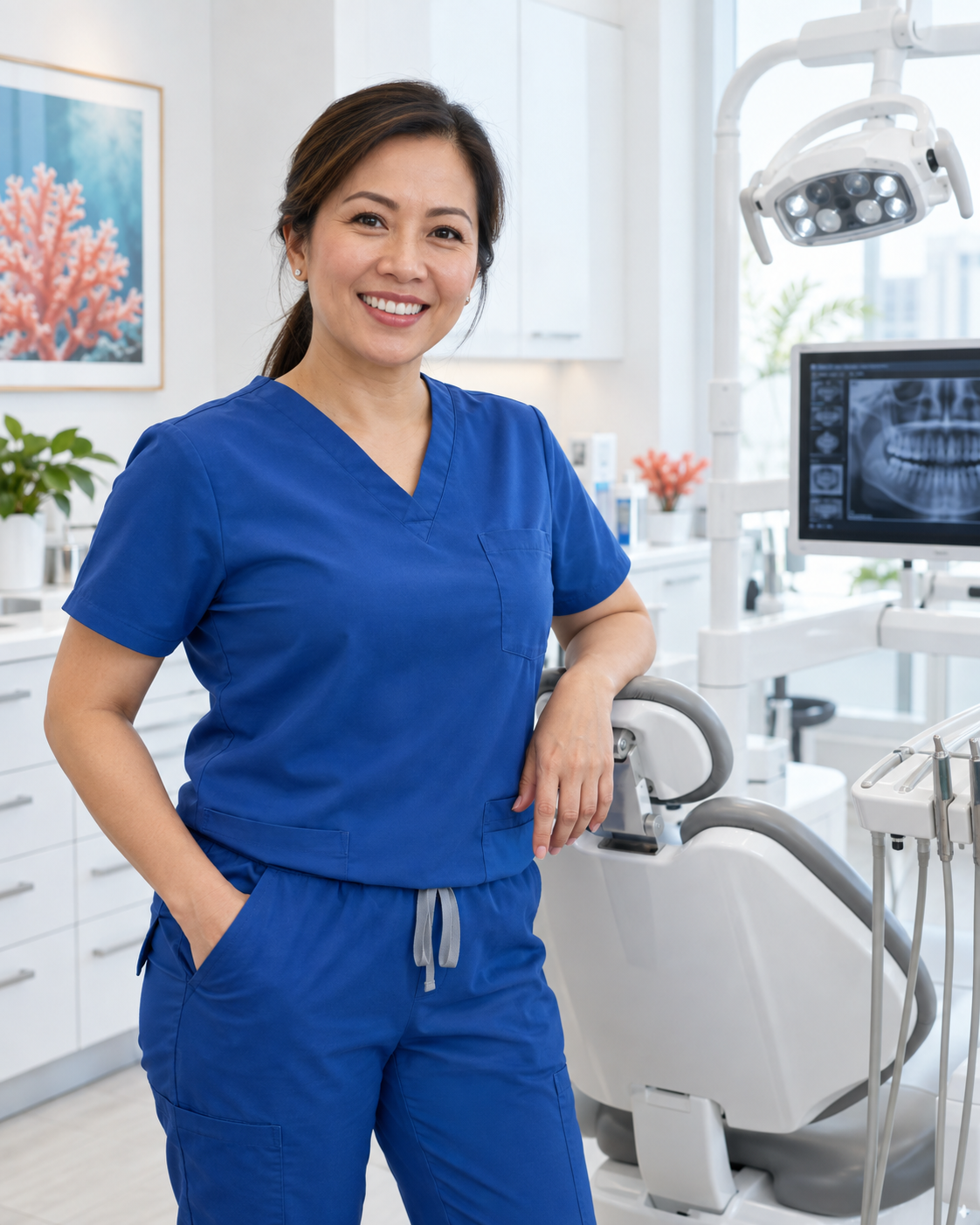 A BrightSmile dentist in a modern treatment room